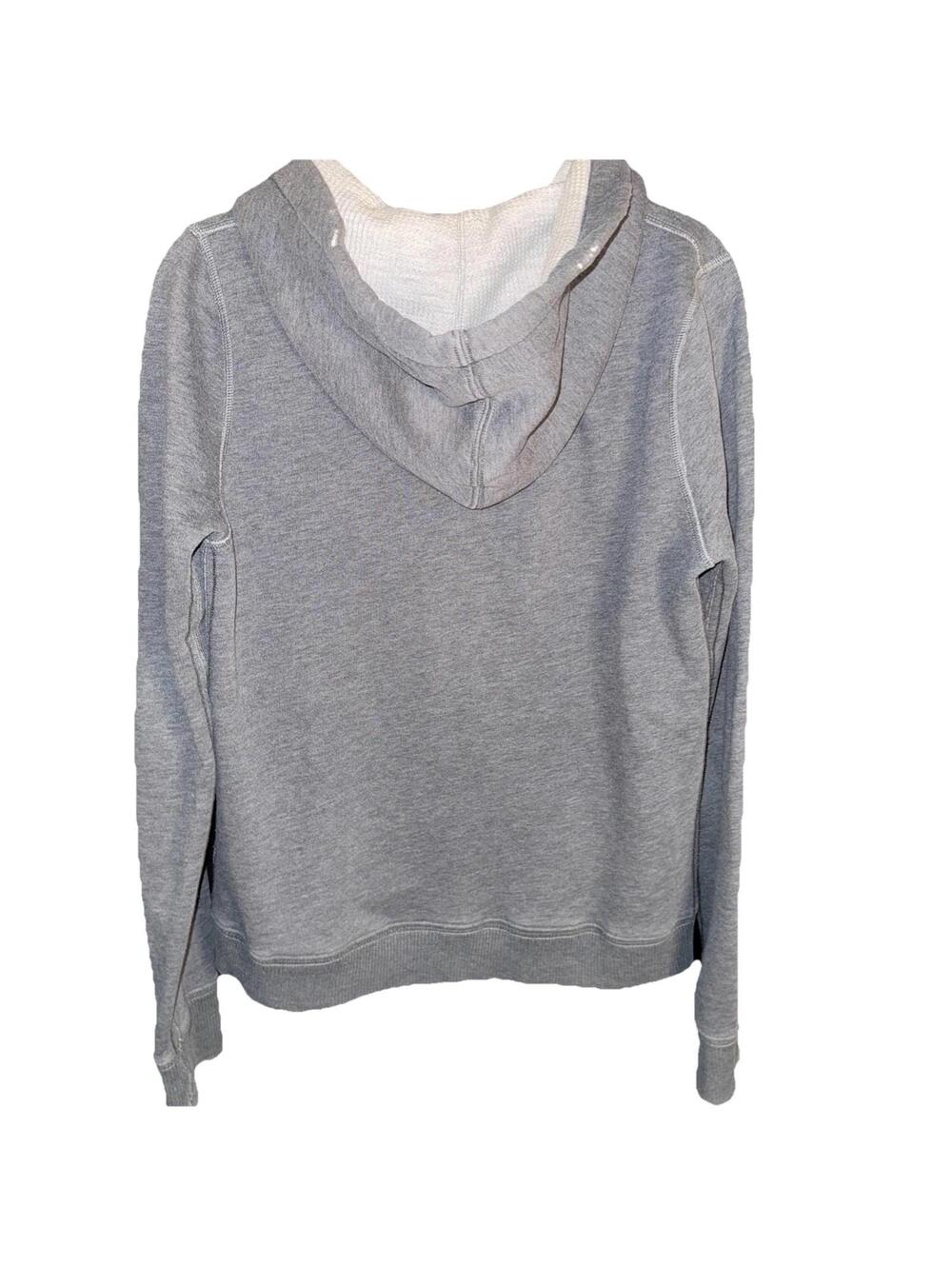 Abercrombie & Fitch NY Womens Distressed Hoodie Gray Full Zip Y2K logo preppy - Picture 8 of 9